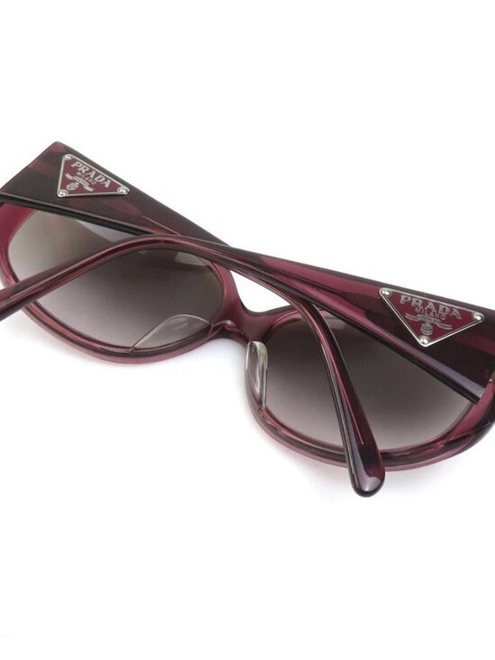 Auth PRADA Sunglasses Purple Plastic/Silvertone main image 11